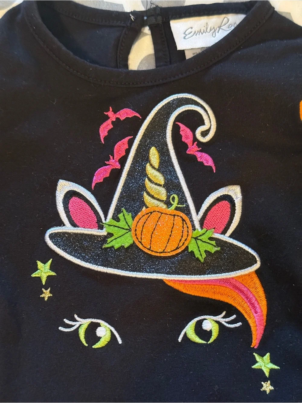 Black Halloween Cat Tutu Costume w/ Orange & Pink Accents Infant 18 months NWOT